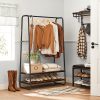 Clothes Rack with 2 Shelves Rustic Brown and Black RGR112B01