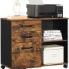 3 Drawer File Cabinet with Open Compartments