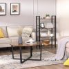 4-Tier Bookshelf Storage Rack with Steel Frame for Living Room Office Study Hallway Industrial Style Rustic Brown and Black