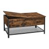 Coffee Table With Folding Top Rustic Brown Black