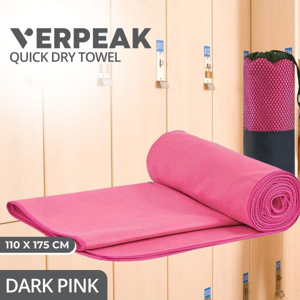 Quick Dry Gym Sport Towel 110*175CM (Dark Pink)