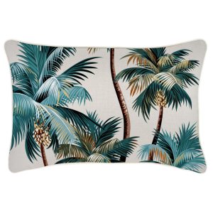 Cushion Cover-With Piping-Palm Trees Natural – 35×50 cm