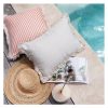 Cushion Cover-Coastal Fringe Natural-Solid Natural – 35×50 cm