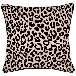 Cushion Cover-With Black Piping-Jungle Peach – 45×45 cm