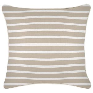 Cushion Cover-With Piping-Hampton Stripe Beige – 45×45 cm