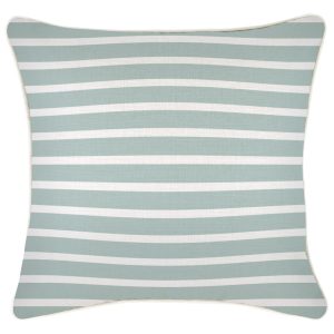 Cushion Cover-With Piping-Hampton Stripe Seafoam – 45×45 cm