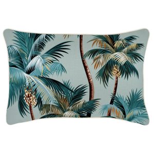 Cushion Cover-With Piping-Palm Trees Seafoam – 35×50 cm