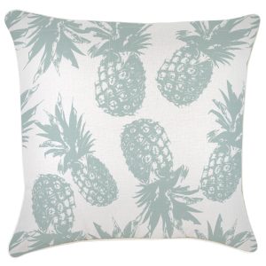 Cushion Cover-With Piping-Pineapples Seafoam – 60×60 cm