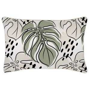 Cushion Cover-With Piping-Rainforest Sage – 35×50 cm