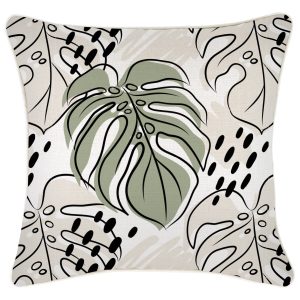 Cushion Cover-With Piping-Rainforest Sage – 45×45 cm