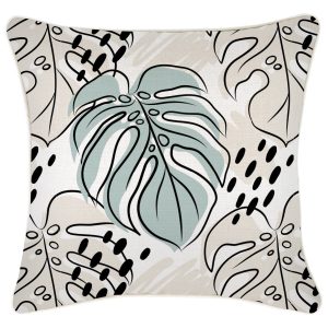 Cushion Cover-With Piping-Rainforest Seafoam – 45×45 cm