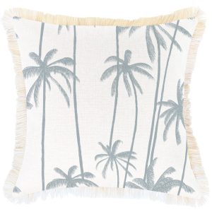 Cushion Cover-Coastal Fringe-Tall-Palms-Smoke – 45×45 cm