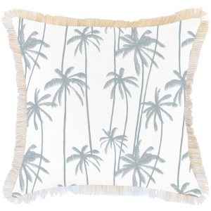 Cushion Cover-Coastal Fringe-Tall-Palms-Smoke – 60×60 cm