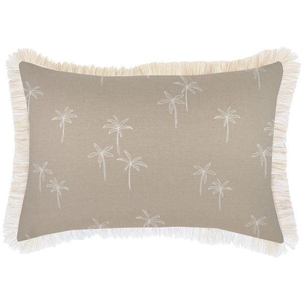 Cushion Cover-Coastal Fringe Natural-Palm Cove Beige