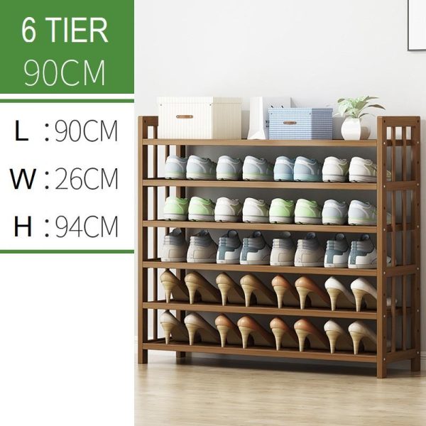 Tower Bamboo Wooden Shoe Rack Corner Shelf Stand Storage Organizer