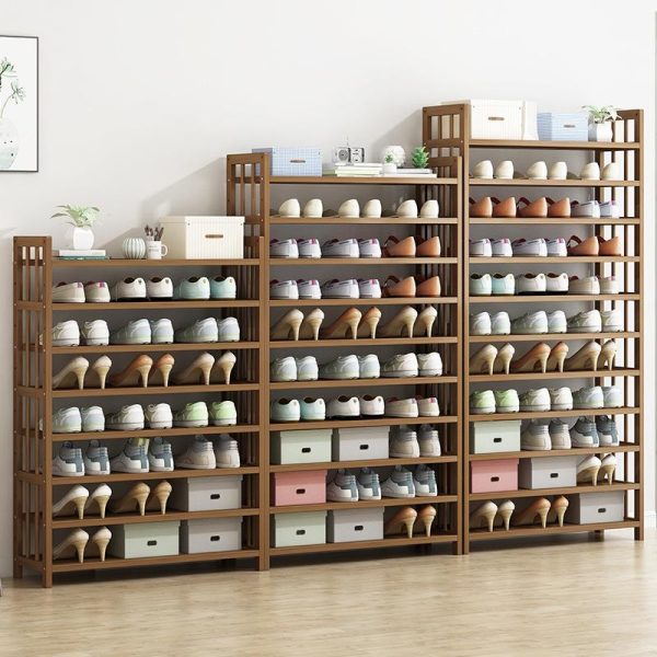 Tower Bamboo Wooden Shoe Rack Corner Shelf Stand Storage Organizer