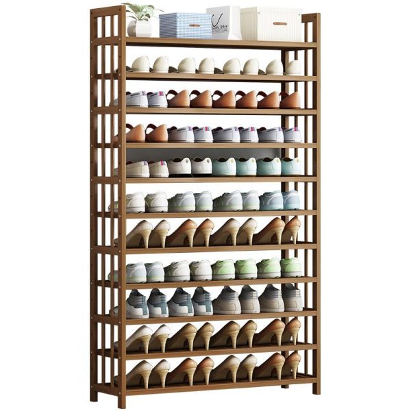 Tower Bamboo Wooden Shoe Rack Corner Shelf Stand Storage Organizer – 6 Tier