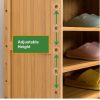 4 Doors 6 Tier Bamboo Large Capacity Storage Hallway Shelf Shoe Rack Cabinet – 4 Doors 6T with Drawer