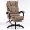 8 Point Massage Chair Executive Office Computer Seat Footrest Recliner Pu Leather – Beige