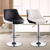 Bar Stools Kitchen Bar Stool Leather Barstools Swivel Gas Lift Counter Chairs x2 BS8403 – Black