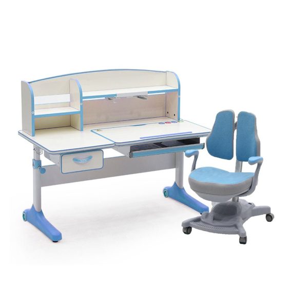 Height Adjustable Children Kids Ergonomic Study Desk Chair Set 120cm AU – Blue