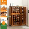 Bamboo Large Capacity Storage Shelf Shoe Rack Cabinet – 4 Doors 1 Drawer(8 Tier)