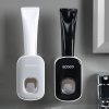 Ecoco Wall mount auto ands Free Toothpaste Dispenser Automatic Toothpaste Squeezer Bathroom Toothpaste Holder – Black