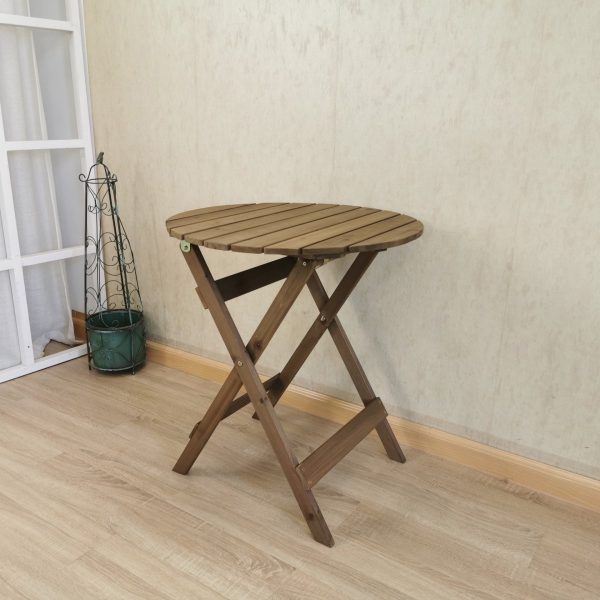 Folding Bistro Set Solid Fir Wood Table Garden Outdoor Lounge