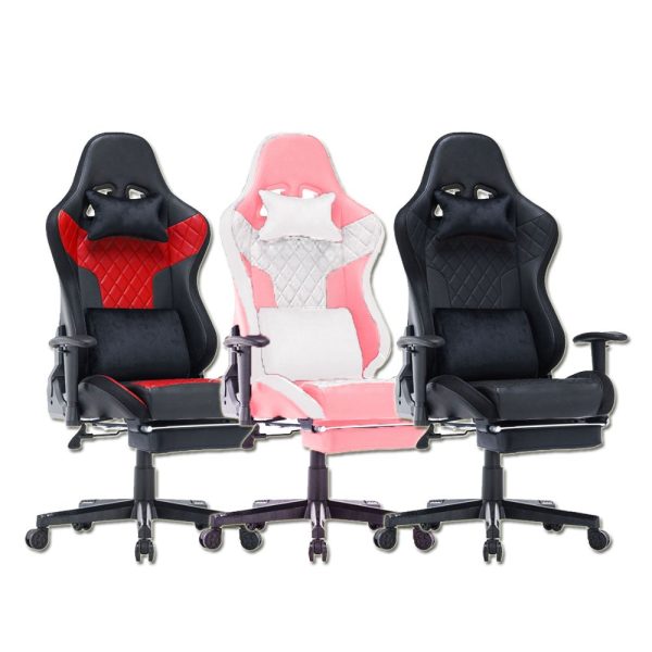 7 RGB Lights Bluetooth Speaker Gaming Chair Ergonomic Racing chair 165° Reclining Gaming Seat 4D Armrest Footrest – Black and Red