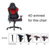 7 RGB Lights Bluetooth Speaker Gaming Chair Ergonomic Racing chair 165° Reclining Gaming Seat 4D Armrest Footrest – Black and Red