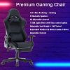 7 RGB Lights Bluetooth Speaker Gaming Chair Ergonomic Racing chair 165° Reclining Gaming Seat 4D Armrest Footrest – Black and Red