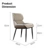 Italian Minimal List Dining Chairs PU Retro Chair Cafe Kitchen Modern Metal Legs x2 – Dark Grey