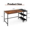 1.4m Computer Table Desk Book Storage Student Study Home Office Workstation Vintage Oak Finish