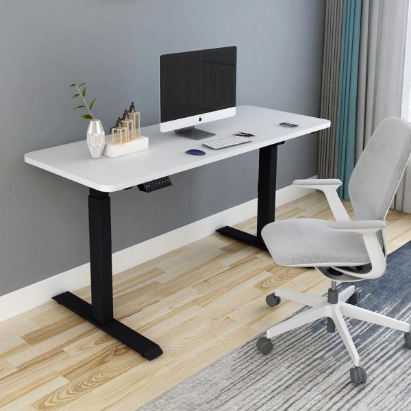 Standing Desk Height Adjustable Sit Grey Stand Motorised Single Motor Frame – 120 cm, Black