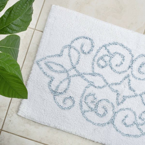 Cotton Medallion Tufted Non Slip Jacquard Bath mat