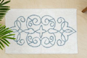 Cotton Medallion Tufted Non Slip Jacquard Bath mat