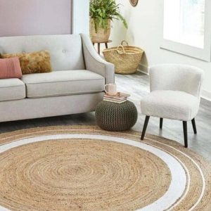 Sustainable Jute Round Rug | Decorative Floor 120 cm Rug