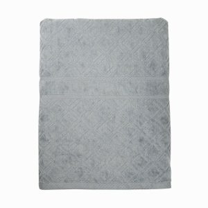 Premium Velour Diamond Design Jacquard Bath Towel – Grey