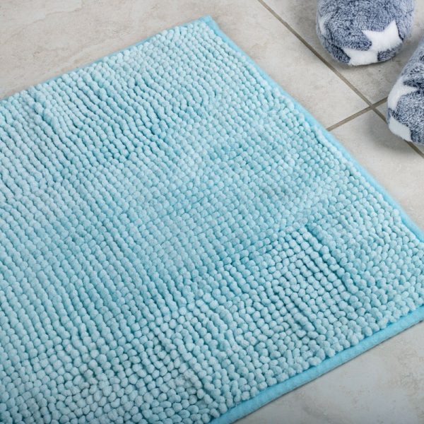 Microfiber Shower & Bathroom Bath Mat Non Slip Soft Pile Design – Aqua