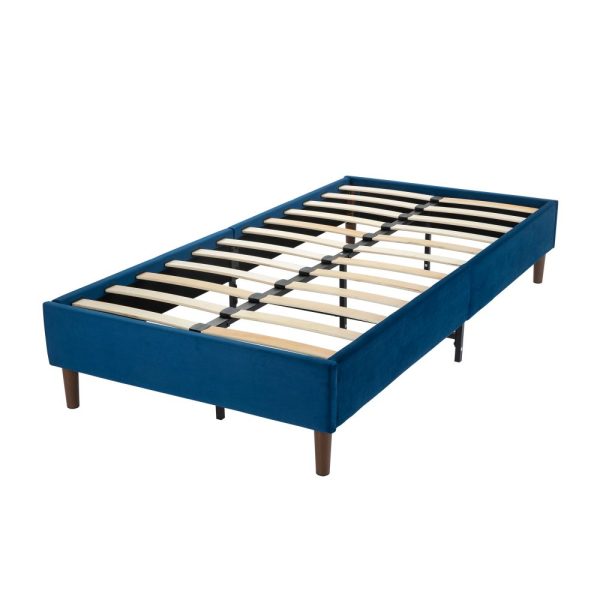 Velvet Blue Bed Frame – DOUBLE