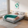 Bedframe with Wooden Slats (Light Grey) – DOUBLE