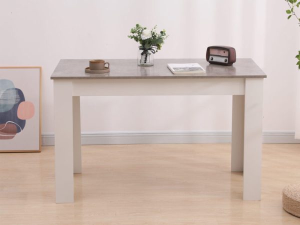 Dining Table Rectangular Wooden 120M – Grey and White