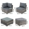 Ottoman-Style Outdoor Lounge Set – Grey