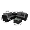 6PCS Outdoor Modular Lounge Sofa Coogee – Black