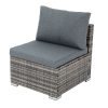 Large Modular Outdoor Ottoman Lounge Set – Grey