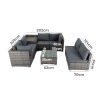 8PCS Outdoor Furniture Modular Lounge Sofa Lizard – Grey