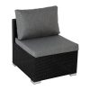 Modular Outdoor Wicker Lounge Set – Black, 1 x Square Coffee Table + 2 x Corner Sofa + 2 x One Seater + 1 x Side Table + 1 x Corner Storage