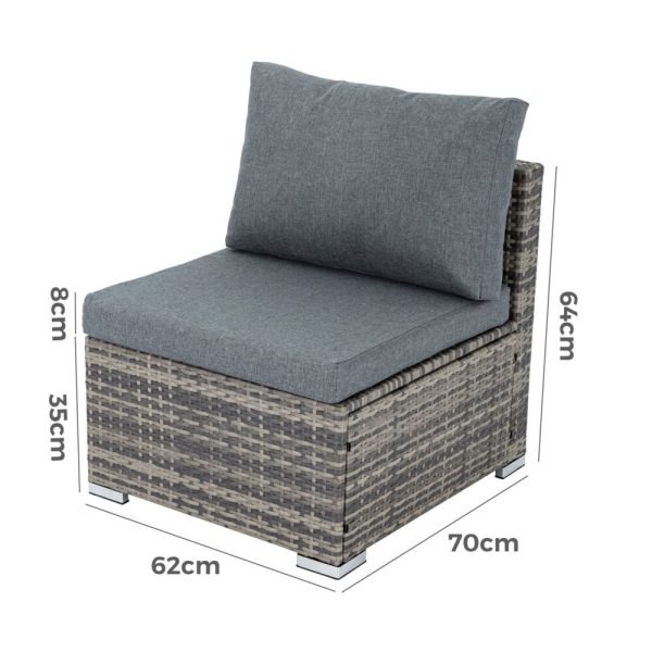 Grey Armless Outdoor Sofa Set