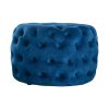 Round Velvet Ottoman in Navy