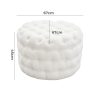 Boucle White Ottoman-Round